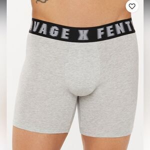Savage X Fenty Boxer Briefs With Matte Logo Waistband Platinum Grey M NWT IN PKG